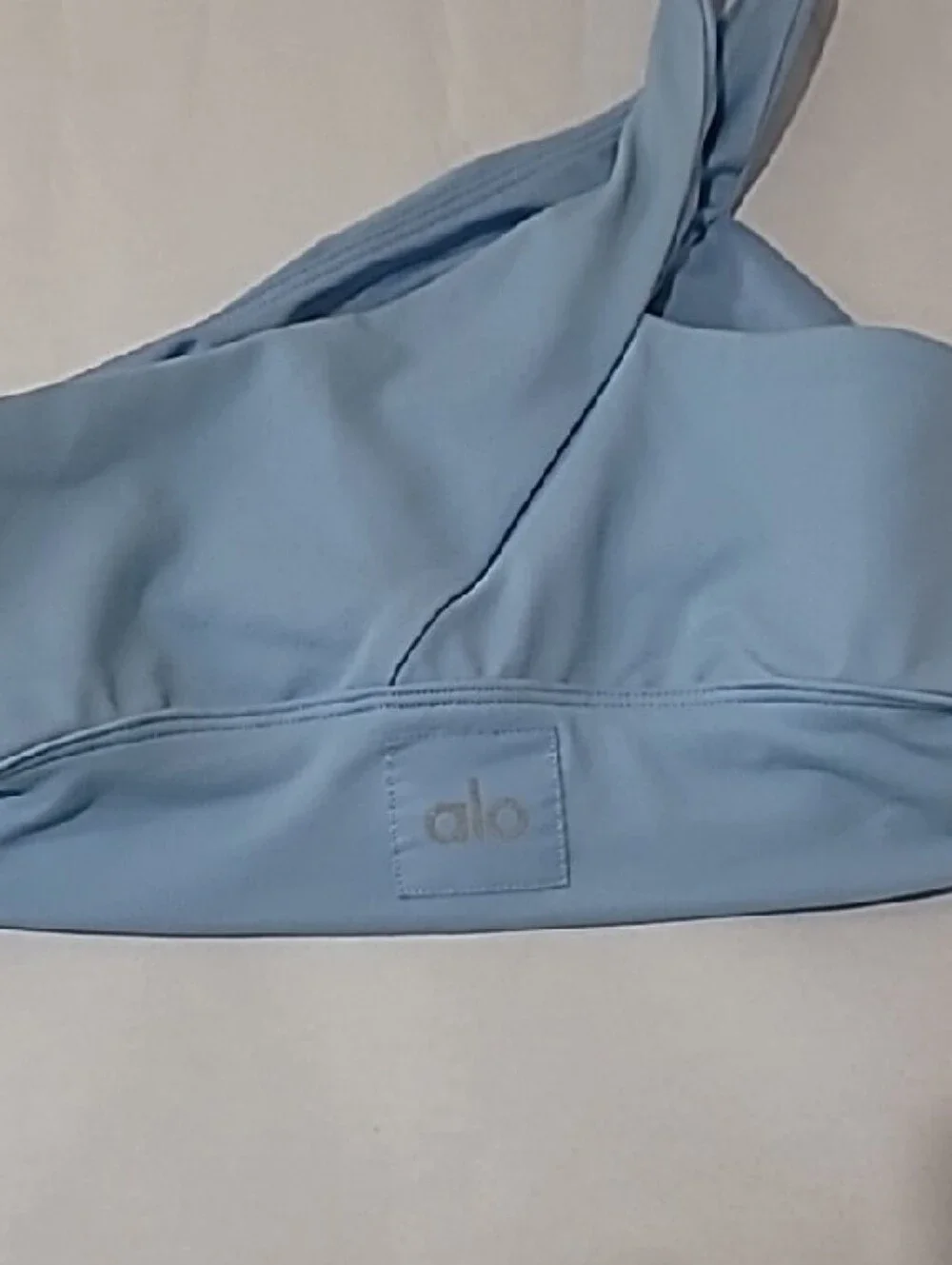 ALO Yoga💎 Light Blue One-Shoulder Cutout Sports Bralette